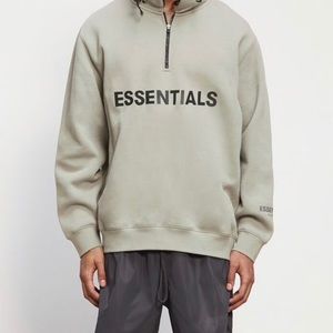 Fog essentials Moss half zip sweater